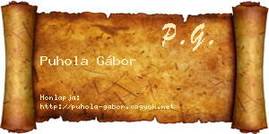 Puhola Gábor névjegykártya